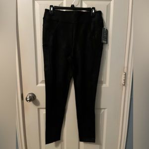 Democracy Glider leggings, black suede, medium, NWT